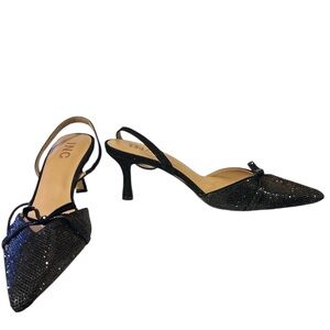 I.N.C. International Concepts Gelsey Black Slingback Pumps, Size 7.5